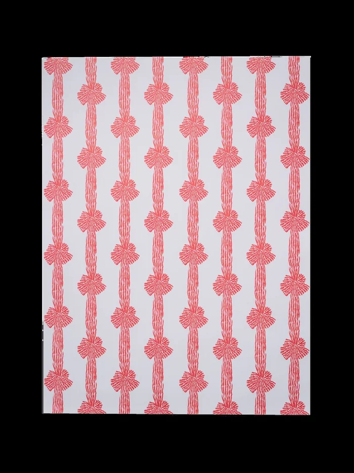 Carmine Knotted Sash Wrapping Paper