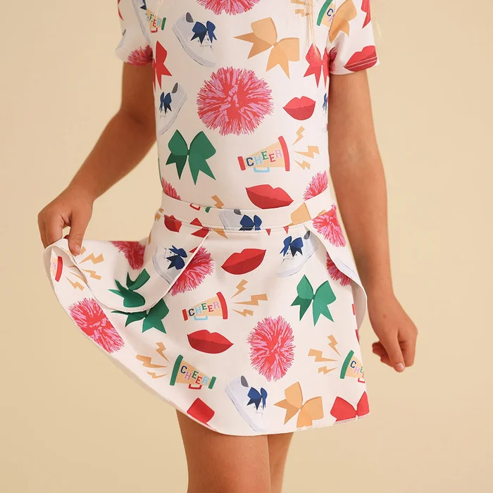 Cheer Beige Dance Sabrina Skort | Posh Peanut®