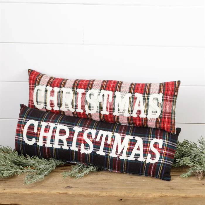 CHRISTMAS PLAID LUMBAR PILLOW