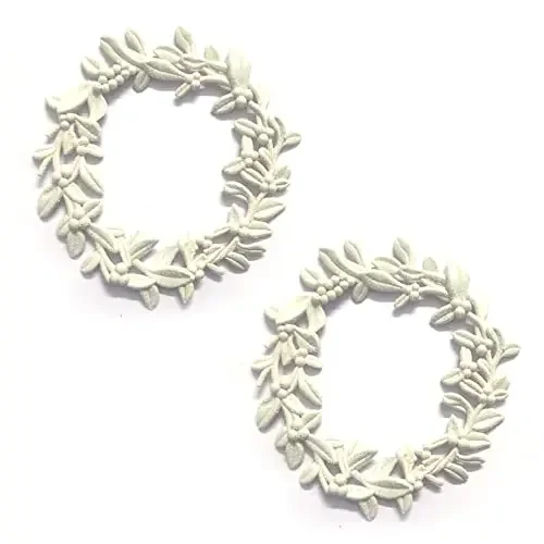 Christmas Vibes 2 Pieces Glitter Wreaths White Wreath Christmas Rattan Wreath Decoration for Christmas Holiday Craft or Wedding Supplie