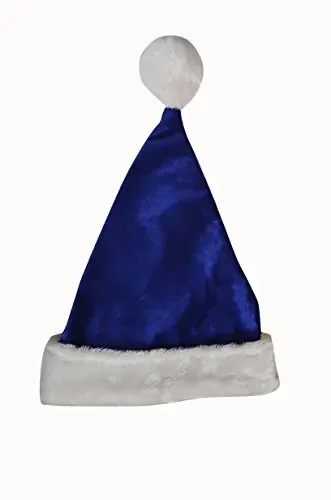 Christmas Vibes Brands Blue Plush Santa Cap for Christmas New Year Party & Made in India. Pack of Twenty for 0-6 Month(3396N11)
