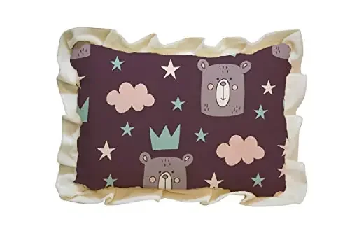 Christmas Vibes Super Soft Printed Velvet Ruffeled Baby Pillow/Kids Pillow- 1pc (12×18 inch) Super Cute Baby Pillow Infant Pillow Cute Kids Pillow Cute Pillow BPV00042