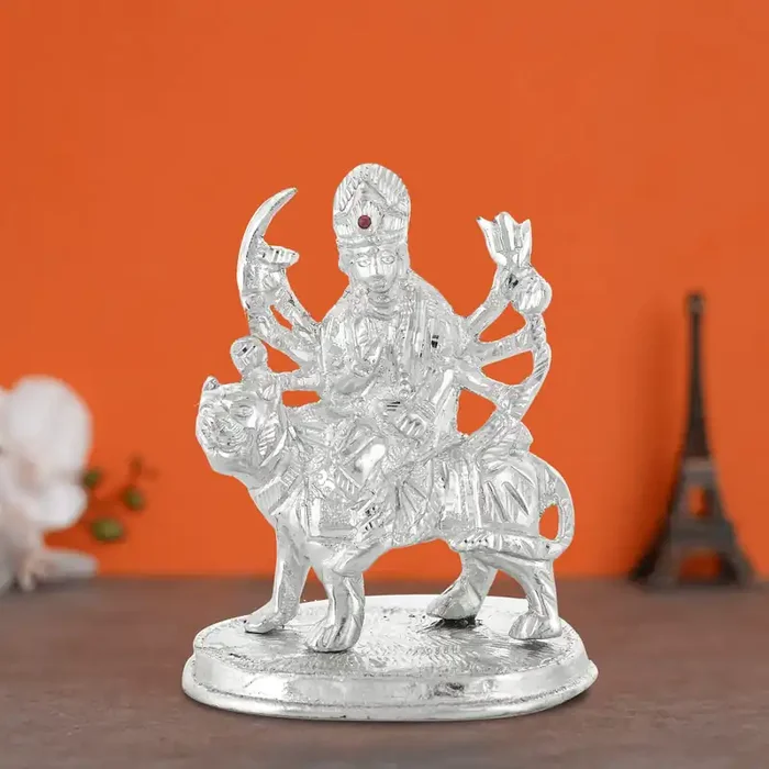 CHURU SILVERWARE Handicraft White Metal Durga maa Idol Durga maa murti for Home Temple & Decor