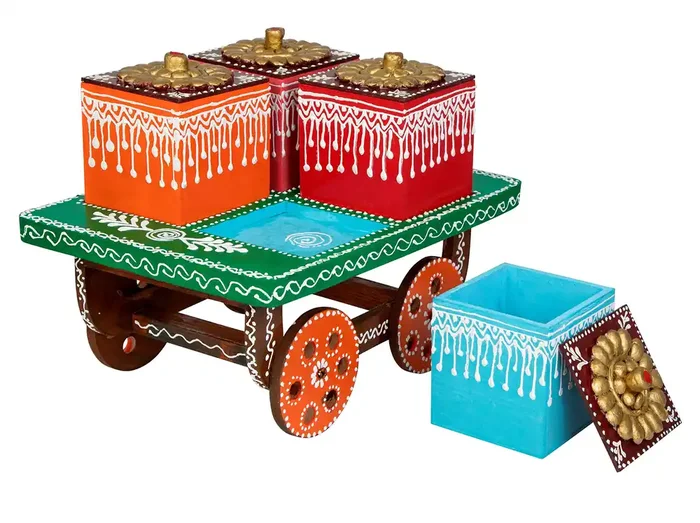 CHURU SILVERWARE Thela Dry Fruit Box Set II Handicraft Containers Jars