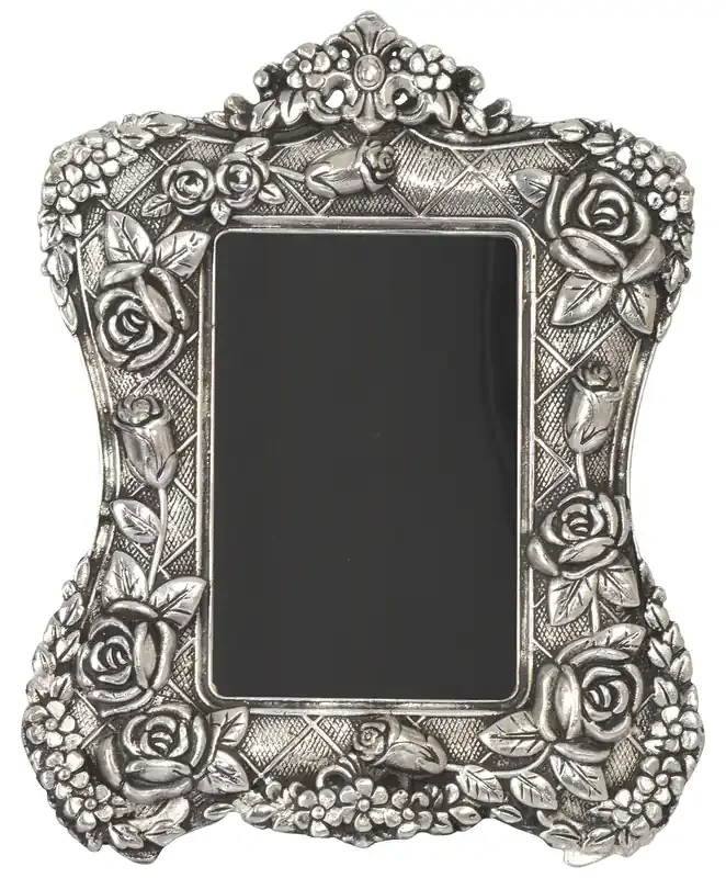 CHURU SILVERWARE White Metal Table Photo Frame (19 x 1 x 25 cm Silver) Tabletop
