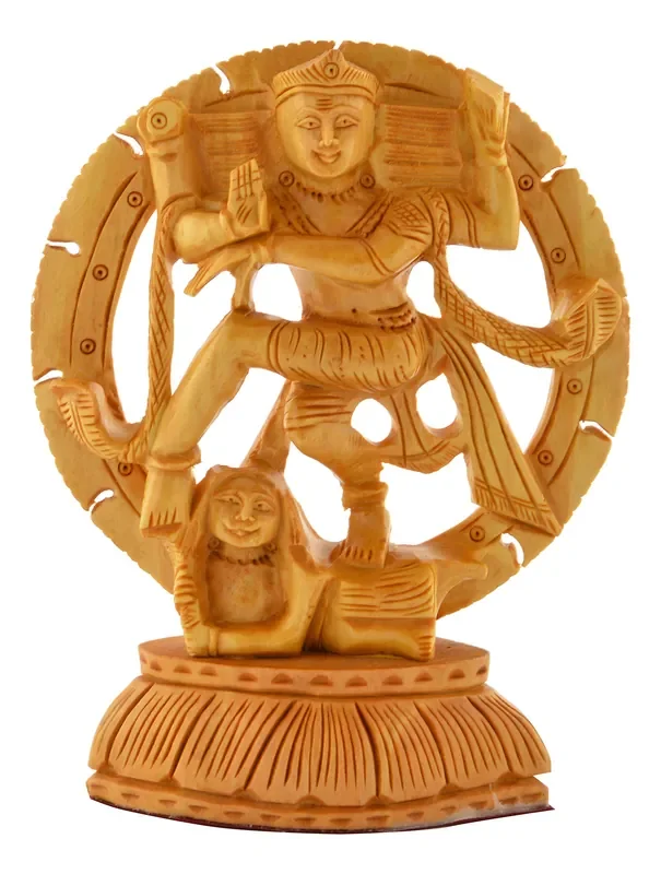 CHURU SILVERWARE Wooden Handicraft Dancing God Shiva Natraj/Nataraja Statue Idol Home Decor Antique Showpiece Gift Item – 10 x 4 x 13 cm Brown