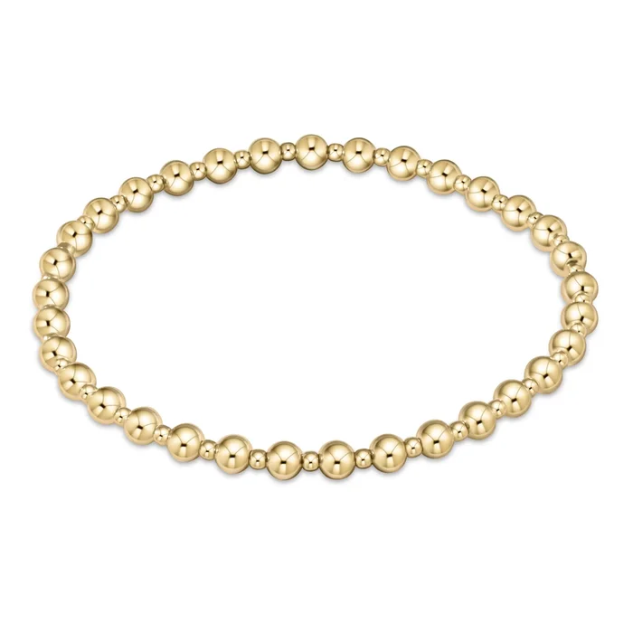 CLASSIC GRATEFUL PATTERN 4MM BEAD BRACELET – GOLD