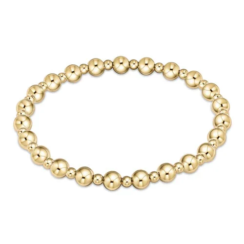 Classic Grateful Pattern 5mm Bead Bracelet – Gold
