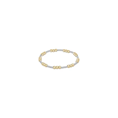 CLASSIC JOY PATTERN 4MM BEAD BRACELET – MIXED METAL