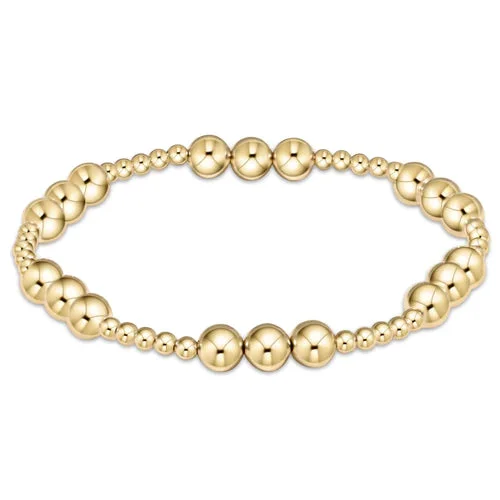 CLASSIC JOY PATTERN 6MM BEAD BRACELET – GOLD