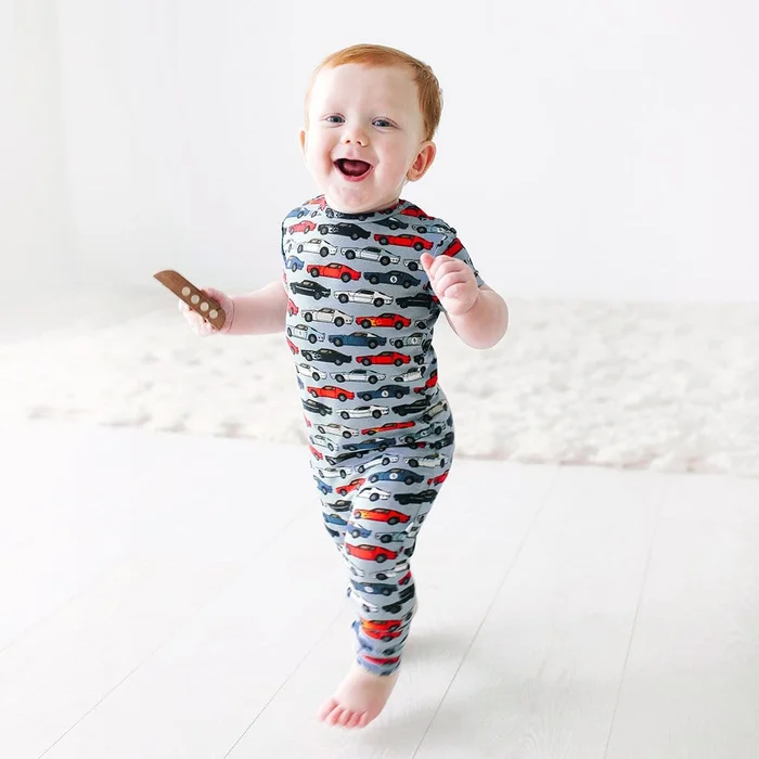 Classic Romper | Miles | Racecar Baby Boy Romper