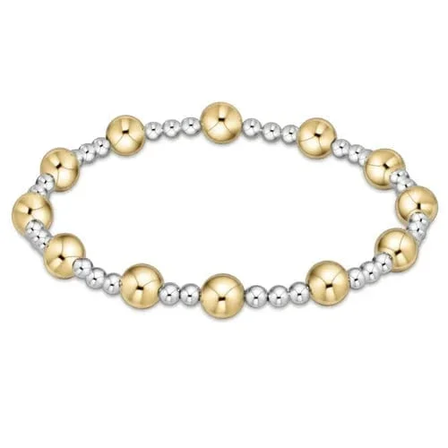 Classic Sincerity Pattern 6mm Bead Bracelet Bracelet – Mixed Metal