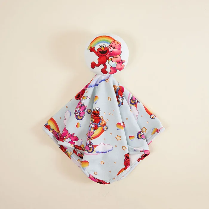 Cloudco Green Reversible Baby Lovey | Care Bears™ Cheer Bear & Elmo