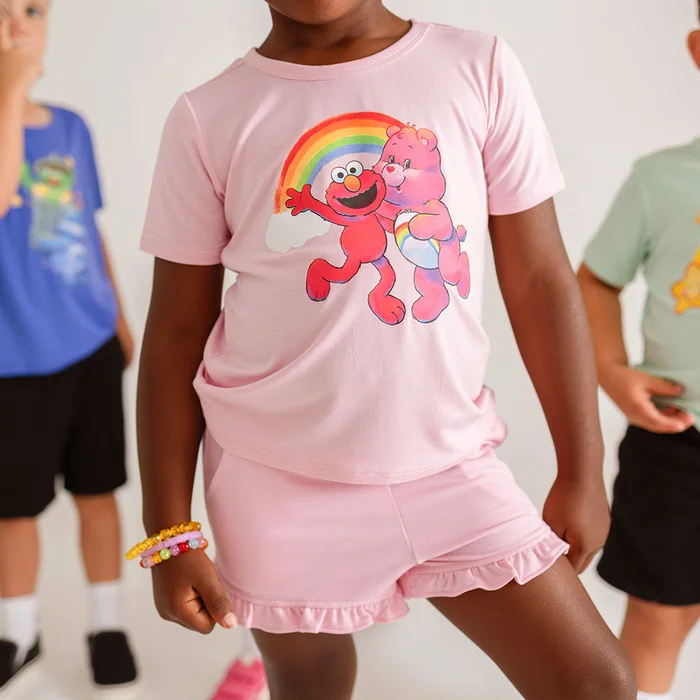 Cloudco Pink Short Sleeve Care Bears™ Cheer Friends Classic Tee | Posh Peanut®