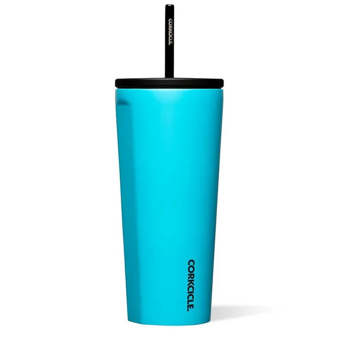 Cold Cup Capri Blue w/ Straw 24oz
