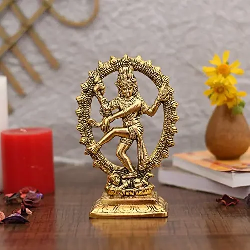 Collectible India Metal Sa Idol Statue Statue for Home Decor – Golden ColorDancing Sa a/an Showpiece Figurine Murti Deccoration & Gifts (Size 7 x 3.5 Inch)