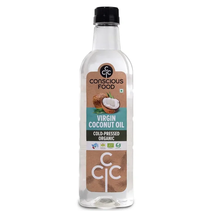 Conscious Food Organic Cold Pressed Virgin Coconut Oil in Pet Bottle Boosts Heart Health, Good for Skin Care Pure Coconut Oil – 500ml