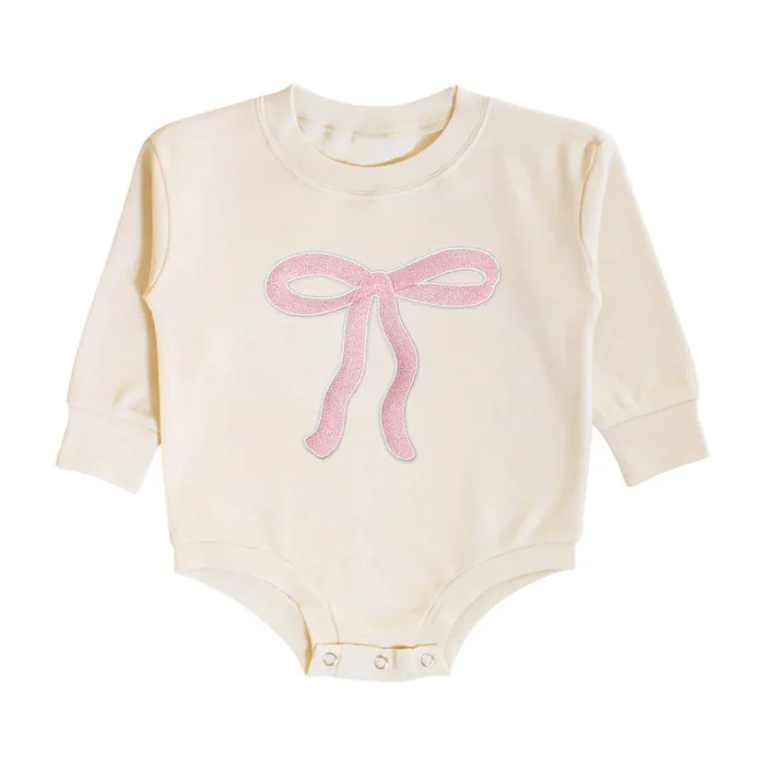 COQUETTE BOW PATCH LONG SLEEVE BUBBLE