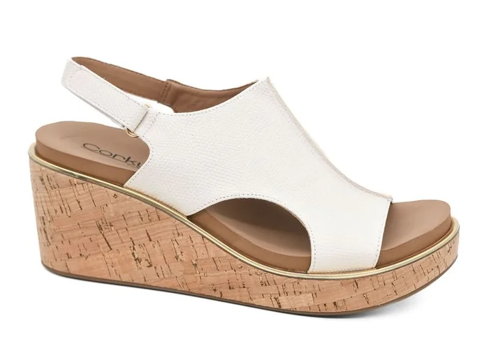 Corky’s Footwear Carley Wedge White Lizard