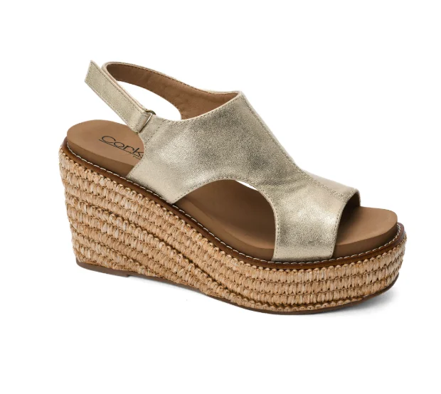 Corkys Gold Washed Metallic Freddie Wedges