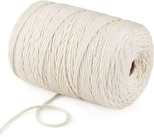 Craft House 50 Meters Natural White Macrame Cord Cotton Colour Dori For Wall Hanging Plant Hanging Craft Making Thread Rope For Handmade Plant Hanger