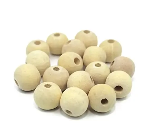 Craft House Wooden Beads For Cotton Rope Art & Craft Diy (20Mm Beads Pack Of 10) Natural Maple Wood Beads Smooth And Sturdy Predrilled Wood Balls For Hobbies & Jewellery Making