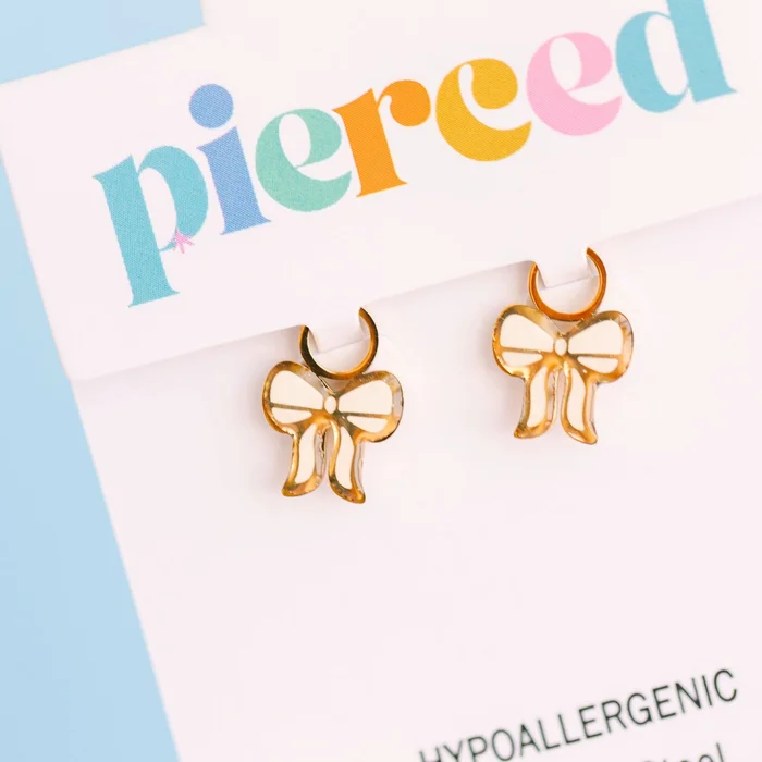 Cream Bow Earring Charms