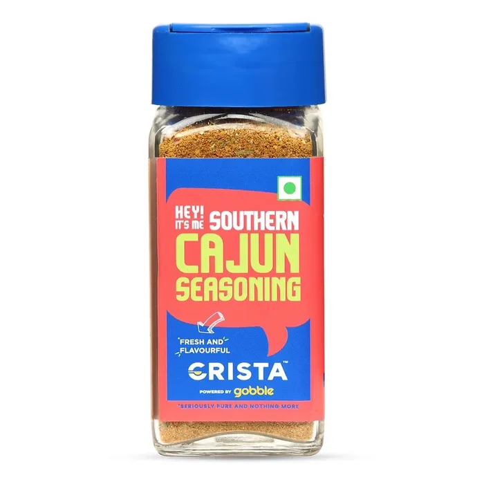 CRISTA 45 gms Southern Cajun Seasoning for Fries Popcorn & Appetizers Mixed Spices Blend Vegan Zero added Colours Fillers Additives & Preservatives