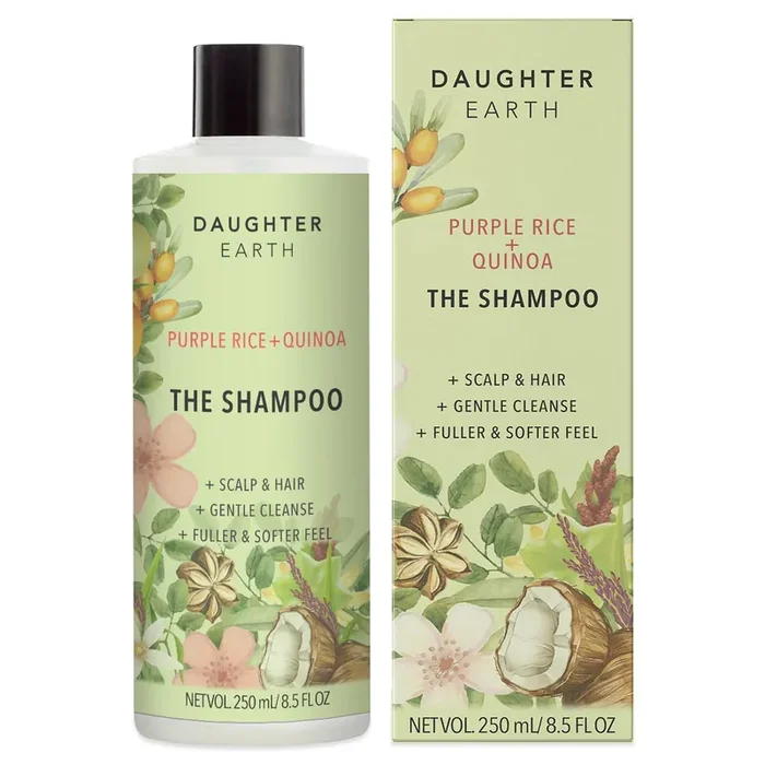 DAUGHTER EARTH The Shampoo With Purple Rice & Quinoa For Nourishment & Hairfall Rescue With Dandruff & Frizzy Hair Gentle Cleanser For Scalp & Hair For Softer Stronger and Fuller Feel 250 ml
