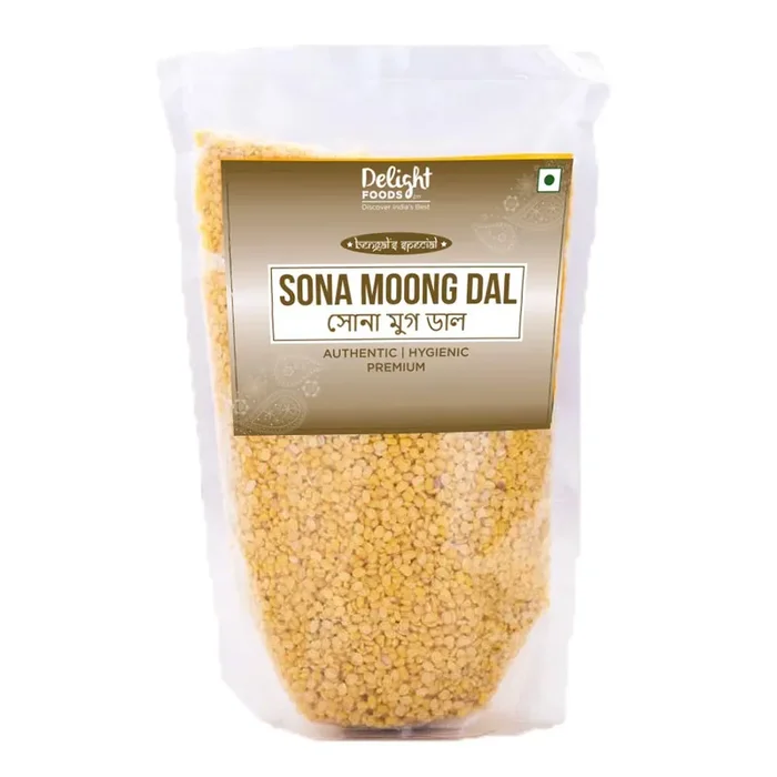 Delight Foods Premium Bengali Sona Moong Daal – 400gm (Set of 2 Packets – Each of 200gm)
