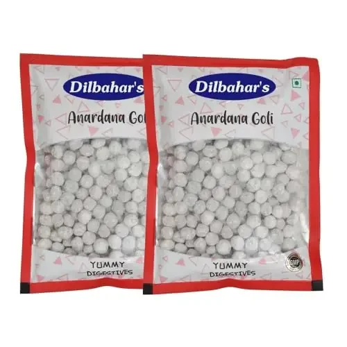 Dilbahar‘s Anardana Goli – 400G Pack Of 2 Anardana Goli Pachak Digestive Goli Pachak Mukhwas Mouth Freshener Anardana Churan Goli Churan Digestive Mouth Freshener Mukhwas After-Meal Treat