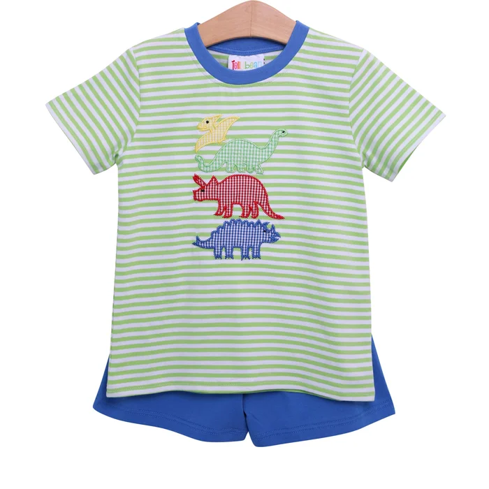 Dinosaur Applique Short Set by Jellybean by Smock Candy