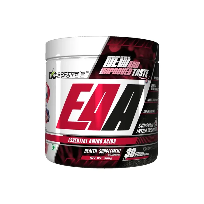 Doctor‘s Choice EAA (Essential Amino Acids) BCAA for Intra-Workout/Post Workout 300grams (Blueberry- 30 Servings), blue, Powder