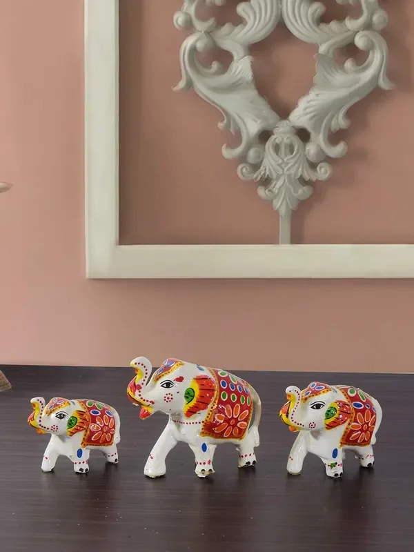 DreamKraft Elephant Idol Showpiece For Home Decor Standard White