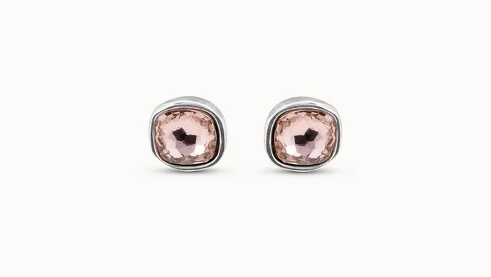 Earrings Mademoisewlle Pink Stone in Silver