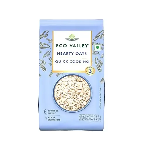 Eco Valley Weikfield Hearty Oats – Plain, 400 Gms – Rich In Protein And Fibre 100% Natural Grain Cooks In 3 Minute