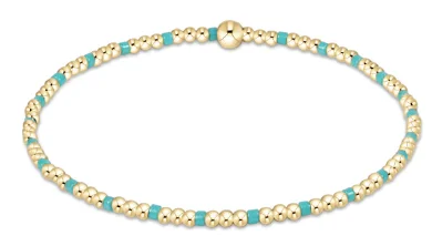 EGIRL HOPE SINCERITY PATTERN 2MM BEAD BRACELET – TURQUOISE