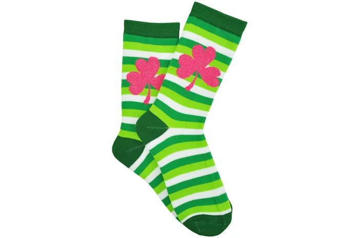 Everything Legwear St. Patrick’s Day Shamrock Stripe Crew