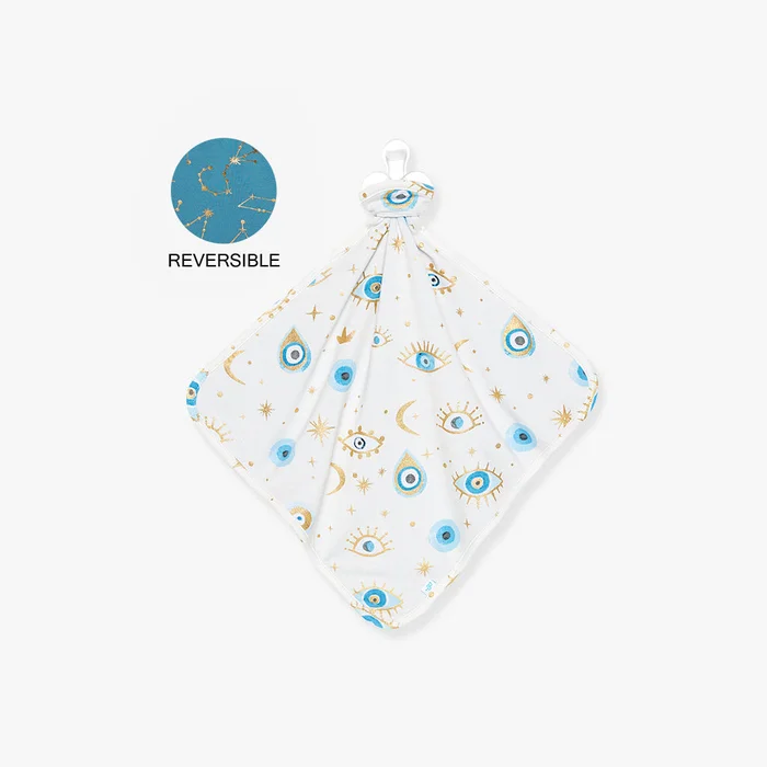 Evil Eye Yellow Reversible Baby Lovey | Ethereal Fiona & Capricorn