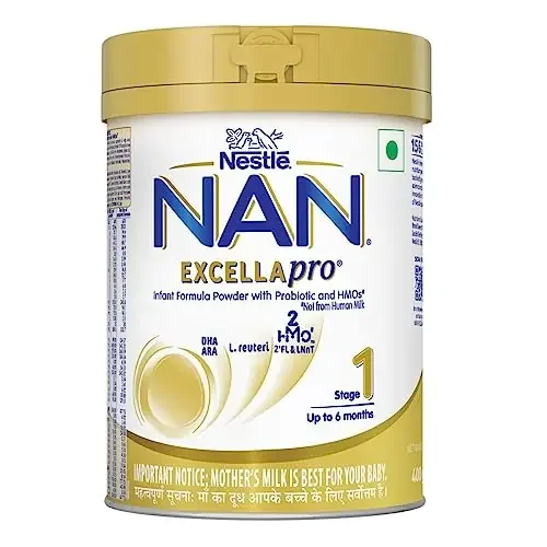 EXCELLAPRO Nan Stage 1 Infant Formula Milk Powder For Babies (Up To 6 Months) With Hmos & Probiotic, 400g Tin With Smartlid