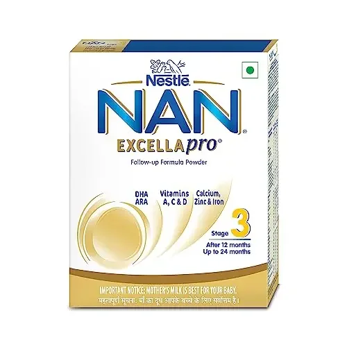 EXCELLAPRO Nan Stage 3 Follow-Up Formula Milk Powder For Babies (After 12 Months), With Dha-Ara, 400g Bag-In-Box Pack, Infant