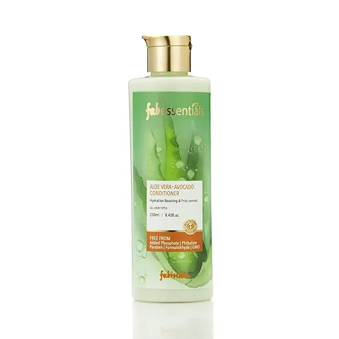 Fabessentials Aloe Vera Avocado Conditioner Natural Bioactives Hydration Boosting & Frizz Control Replenishes Dull Lifeless Strands & Restores Hydration Protects against Humidity – 250 ml
