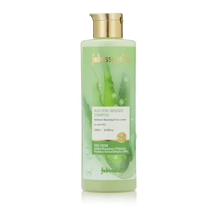 Fabessentials Aloe Vera Avocado Shampoo Vitamin E Hydration Boosting & Frizz Control Replenishes Dull Lifeless Strands & Restores Hydration 200 ml