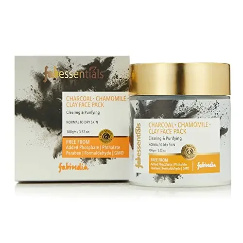 fabessentials Chamomile Clay Face Pack with Kaolin & Menthol Deeply Cleanses Minimizes the Appearance of Pores Effective in Clearing Clogged pores Absorbs Excess Oil – 100 gm