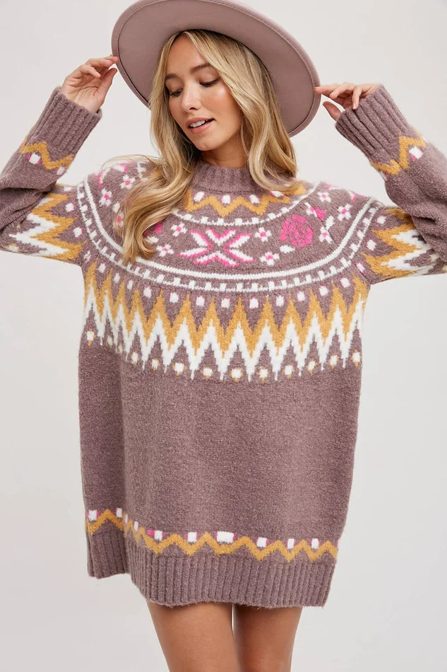 FAIR ISLE SWEATER DRESS