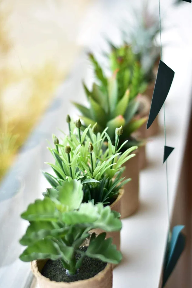 Faux Succulent in Paper Pot