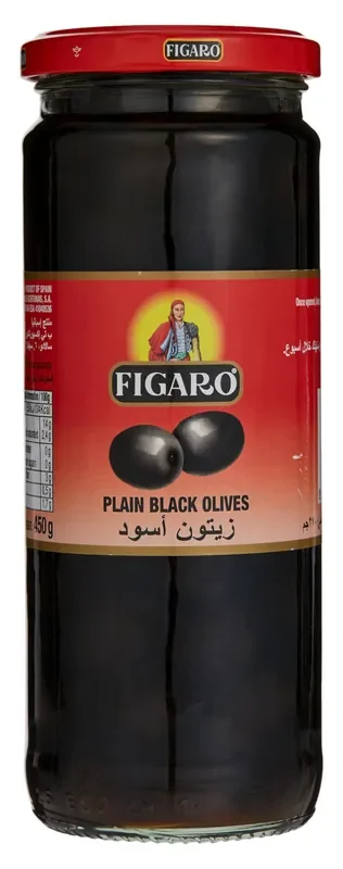 Figaro Black Plain Olives, 15.87 oz ℮ 450 g