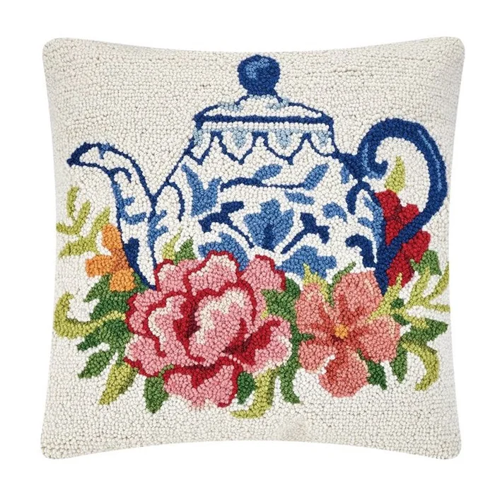 FLORAL TEAPOT HOOK PILLOW