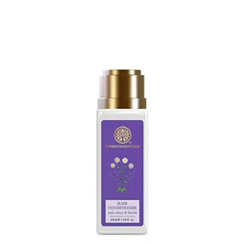 Forest EssentiTravel Size Hair Conditioner Amla Honey & Mulethi Hair Conditioner Enriched with Raw Organic Honey Bhringraj Amla and Virgin Coconut Oil For Women & Men 50 ml