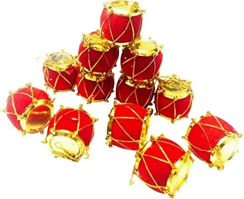 Forty Wings 12 Pcs Red Drums Pendent Baubles Tree Hanging Ornaments Decoration and Christmas Craft